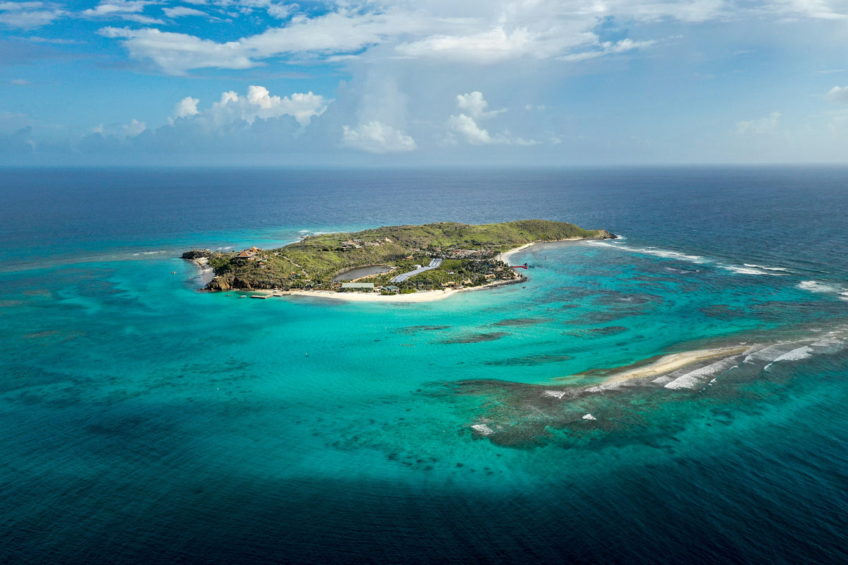 Island and reef from above, British Virgin Islands