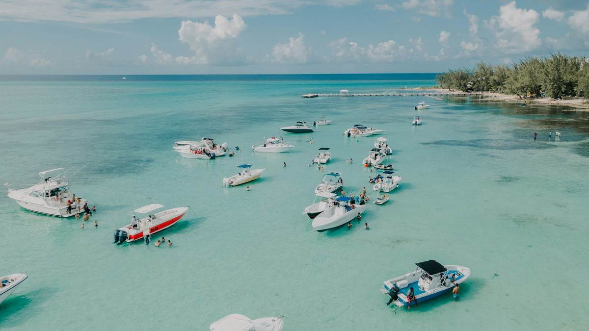 Boats in turquoise water, Cayman Islands
