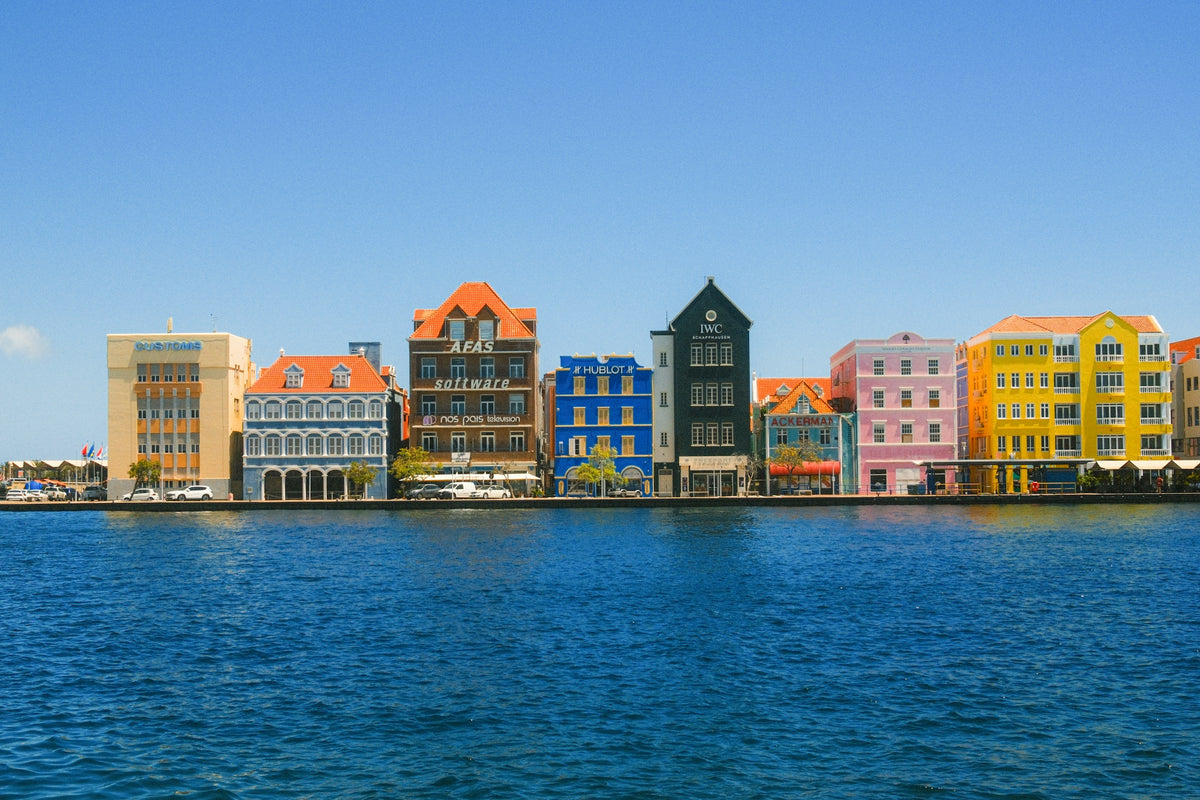 Colourful waterfront houses in Willemstad, Curaçao