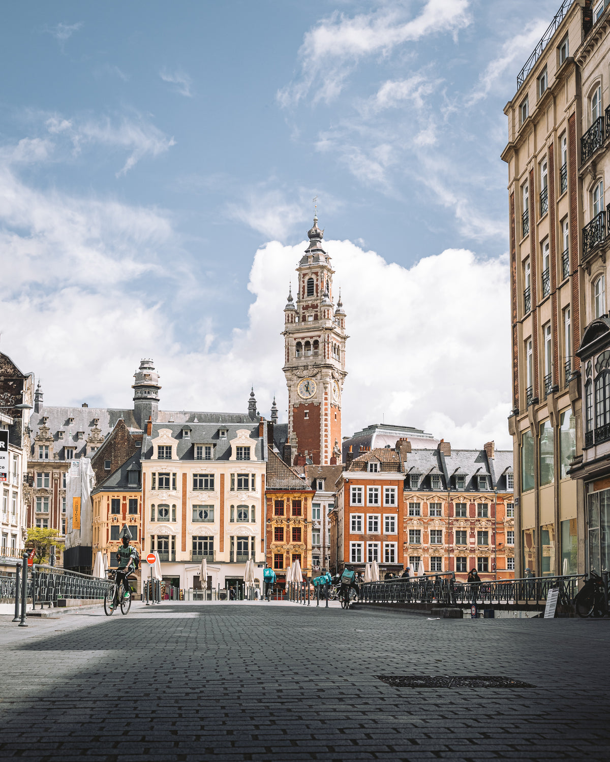 The Grand Place with its belfry and old facades in Lille