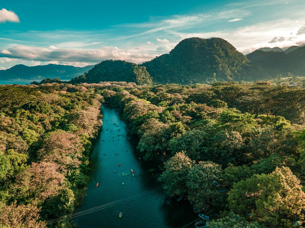 River through green hills, Honduras