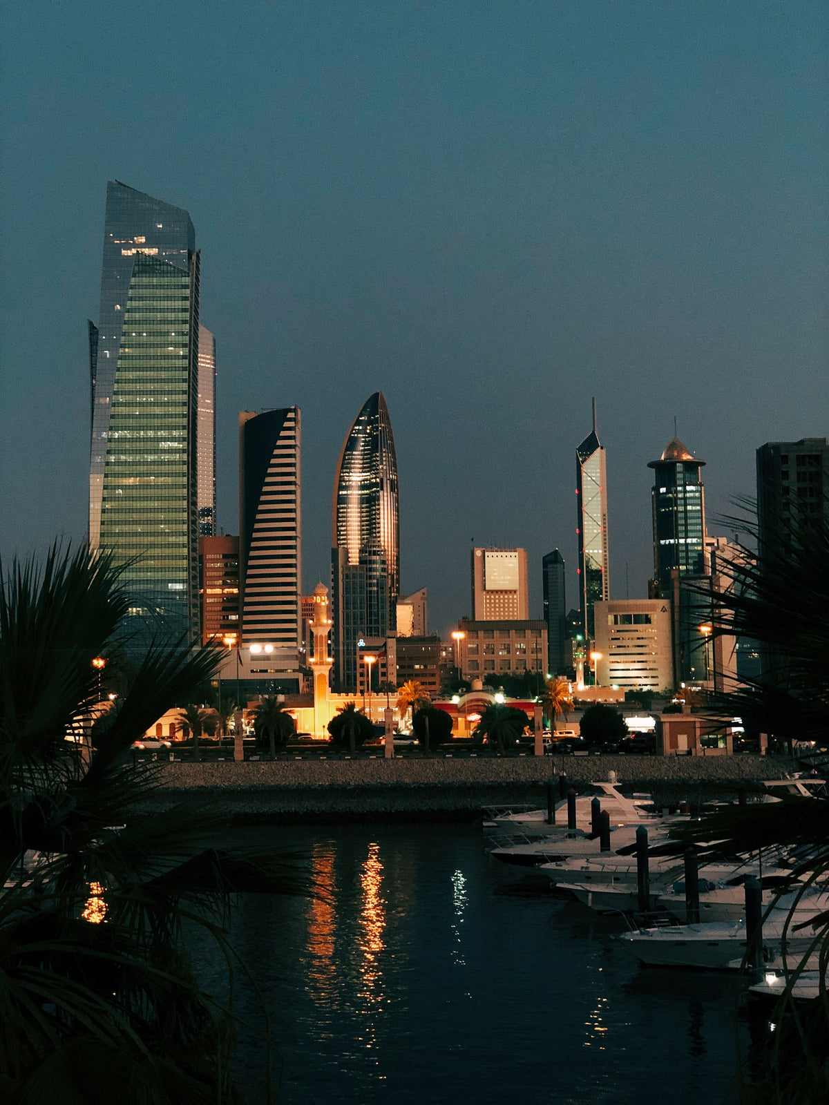 Kuwait City skyline at dusk, Kuwait