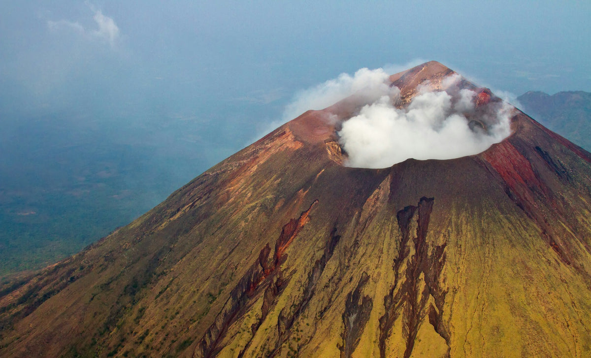 Volcano crater with steam, Nicaragua