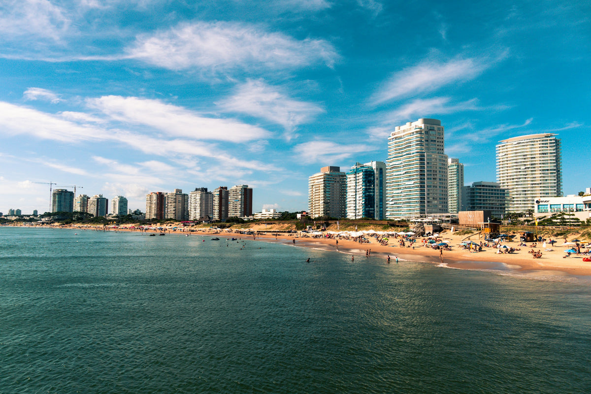 Beach and skyline of Punta del Este, Uruguay