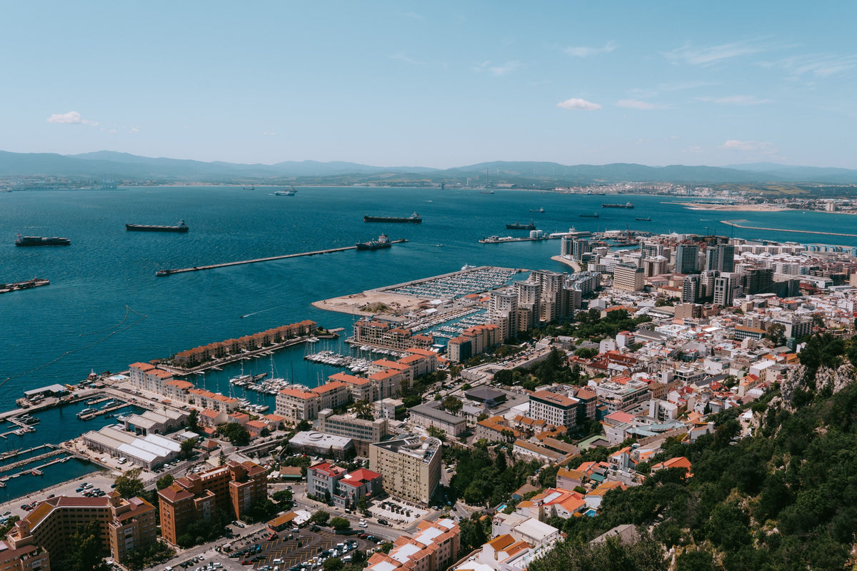 Town and harbour seen from the Rock, Gibraltar