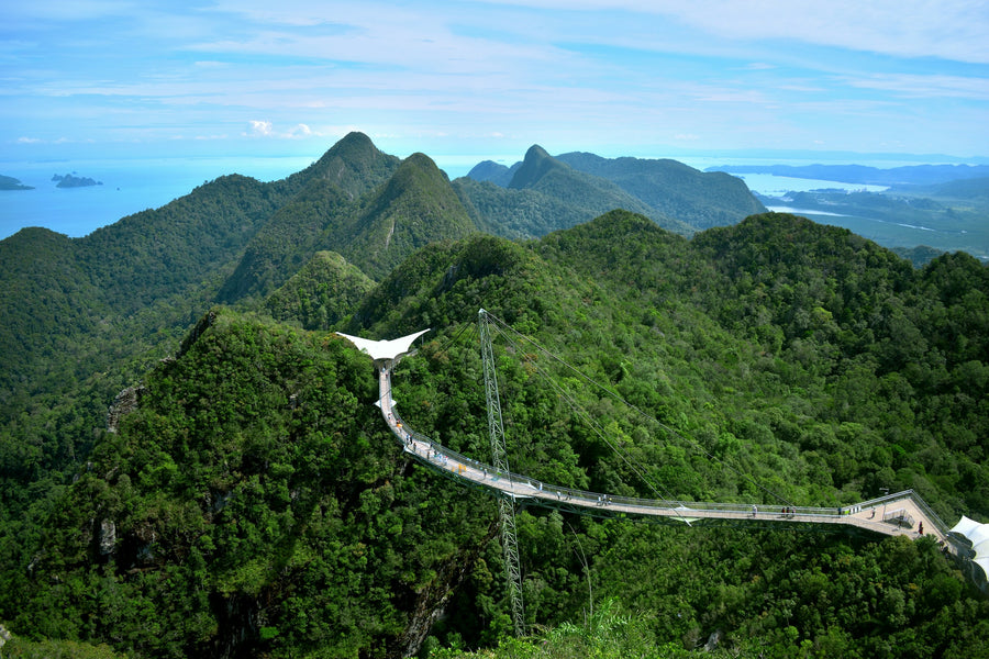 The curved Langkawi Sky Bridge above the rainforest