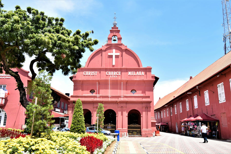 The red Dutch Square buildings in Malacca