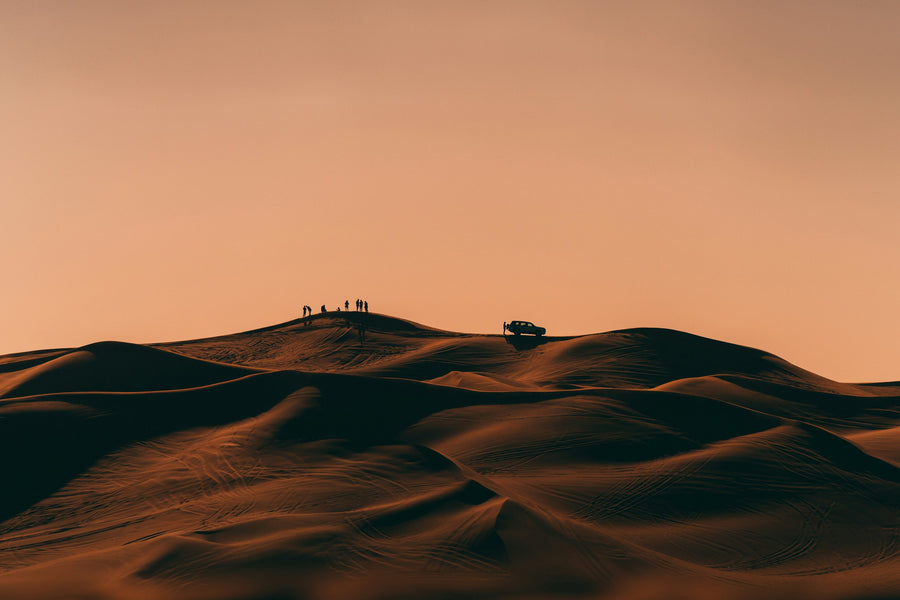 Red sand dunes in the desert outside Dubai