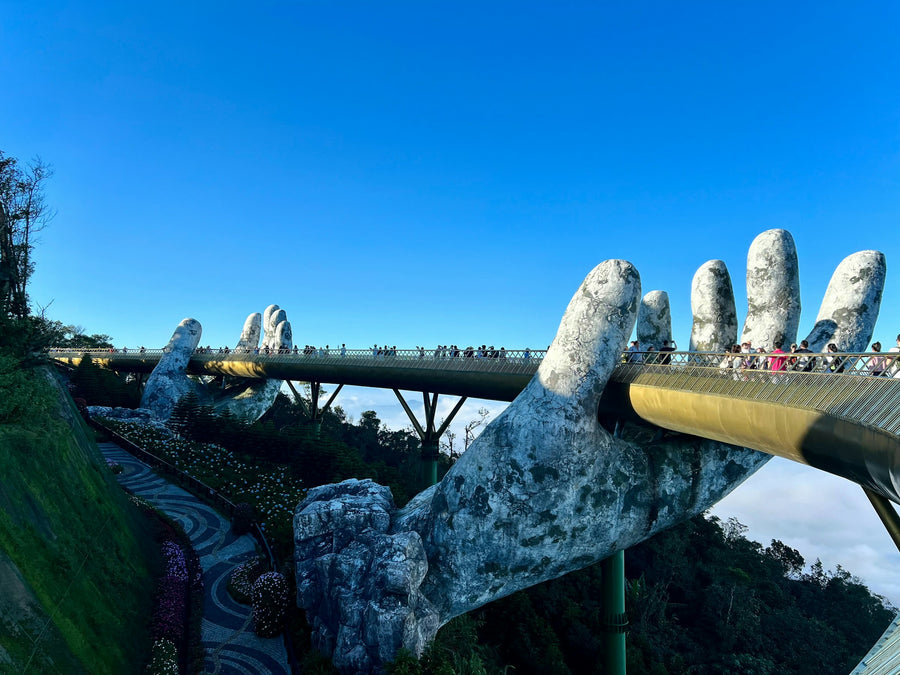 The Golden Bridge held up by two giant stone hands near Da Nang