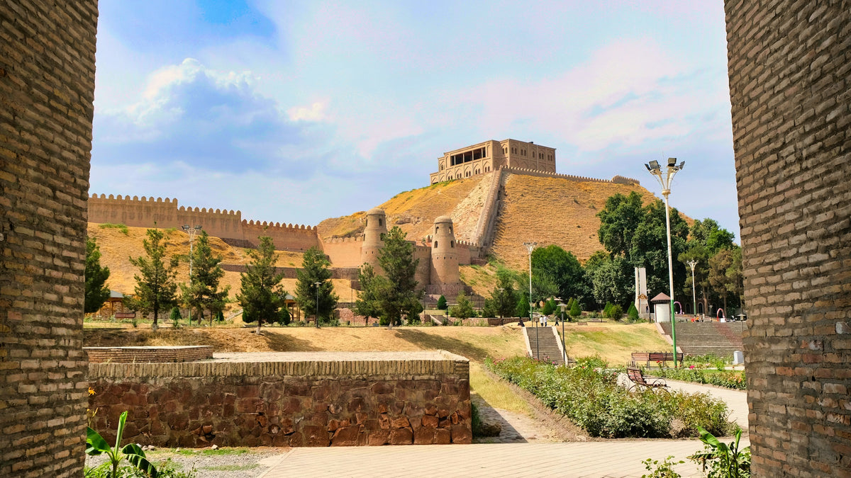 Fortress walls under a blue sky, Tajikistan